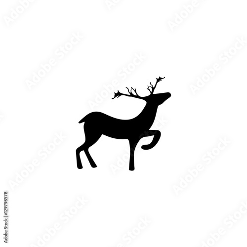 Black deer on white background. Fashion graphic design. Modern stylish abstract texture. Template for print decoration. Vector illustration.