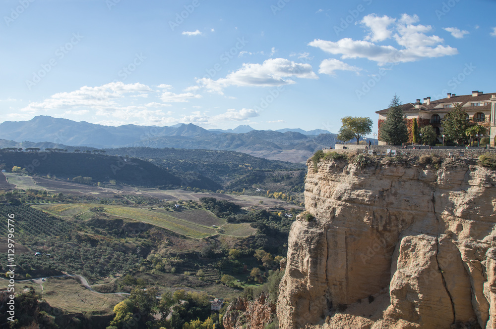 panoramique falaise à Ronda en Espagne