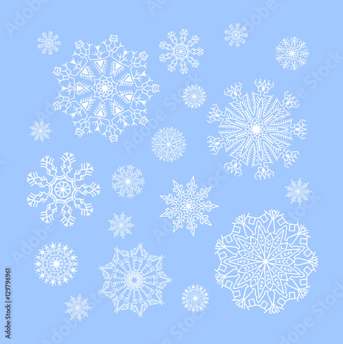 christmas snowflakes collection, circle ornament set, ornamental