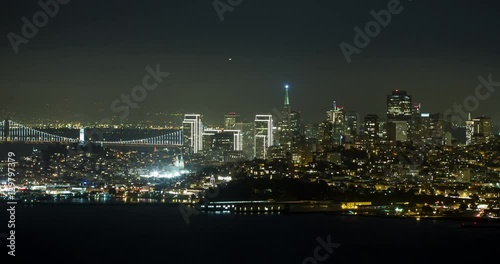 Wallpaper Mural San Francisco at Night. A Panoramic City Lights Time Lapse.. Torontodigital.ca