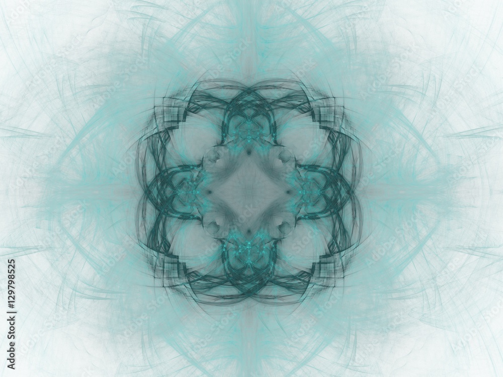Abstract fractal with a green pattern