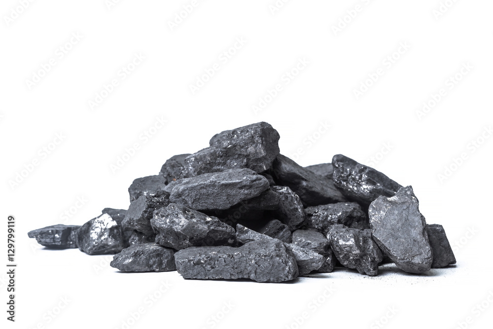Natural wood charcoal Isolated on white Natural wood charcoal Isolated on white