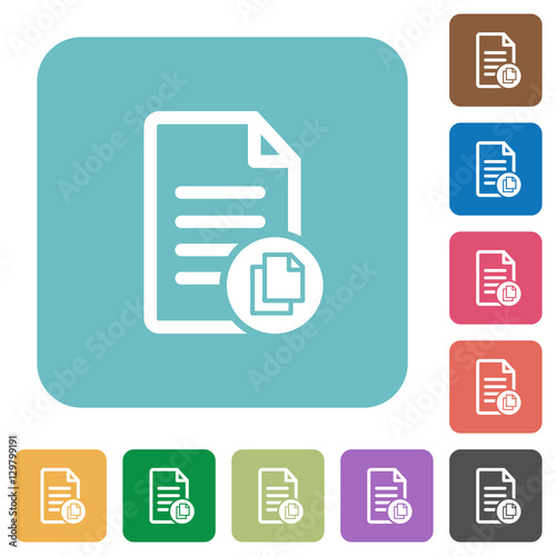 Copy document square flat icons