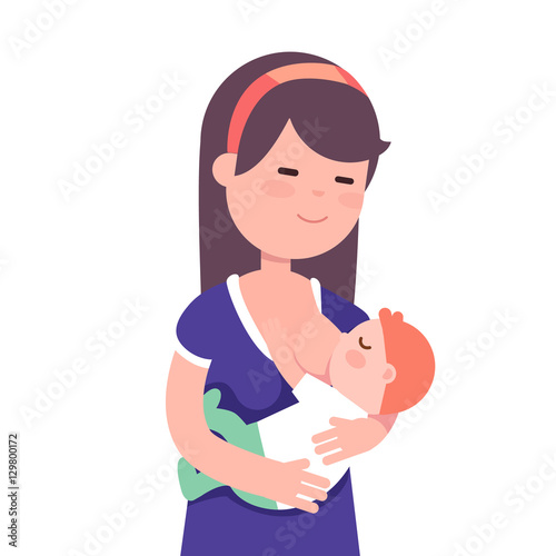 Mother breastfeeding her baby child