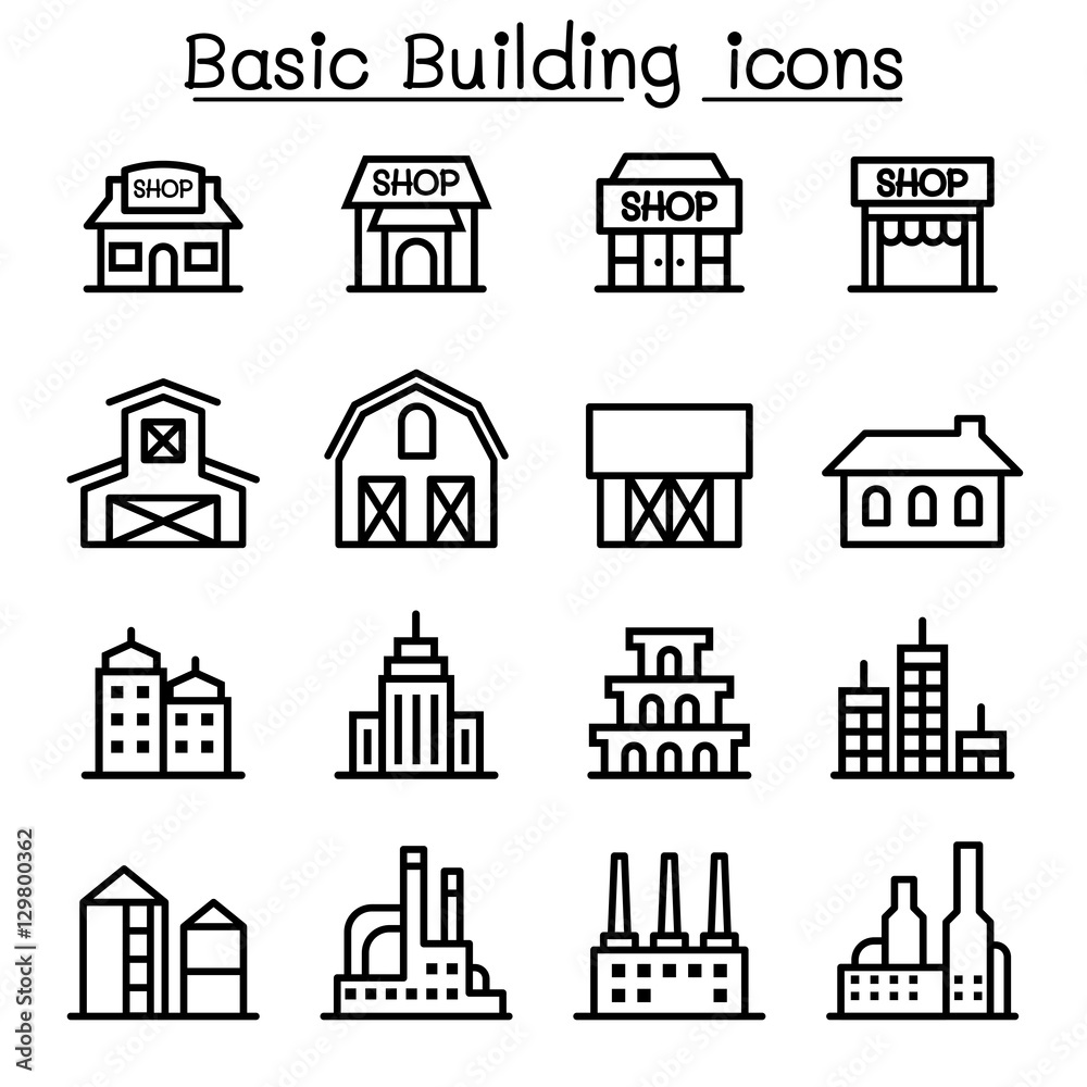 Basic Building icon set