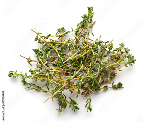 Thyme isolated on whjte, from above