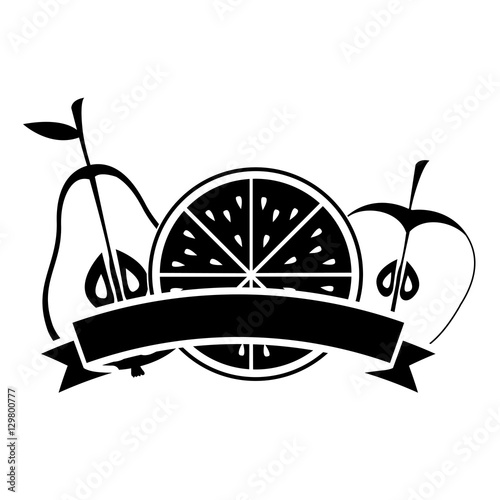 Orange apple and pear icon. organic healthy and fresh food theme. Isolated design. Vector illustration