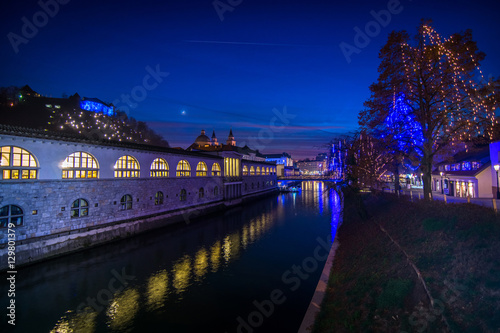 Ljubljana, capital of Slovenia in christmas decoration