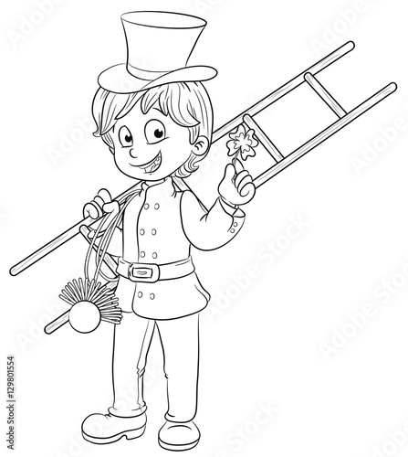 Vektor Illustration eines niedlichen Schornsteinfegers