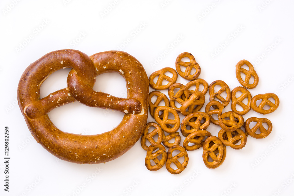 Pretzels isolated on white background.
