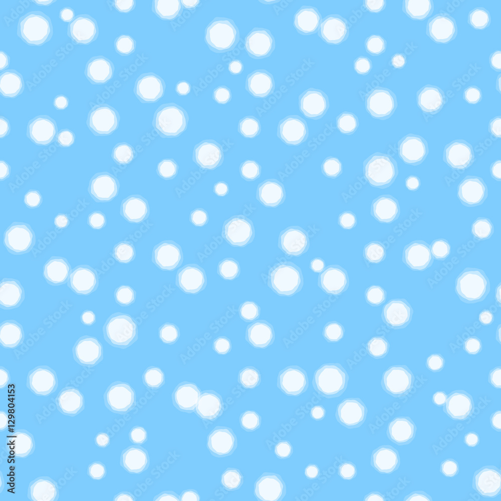 Falling snow vector seamless pattern. White splash on blue background Falling snow vector seamless pattern. White splash on blue background
