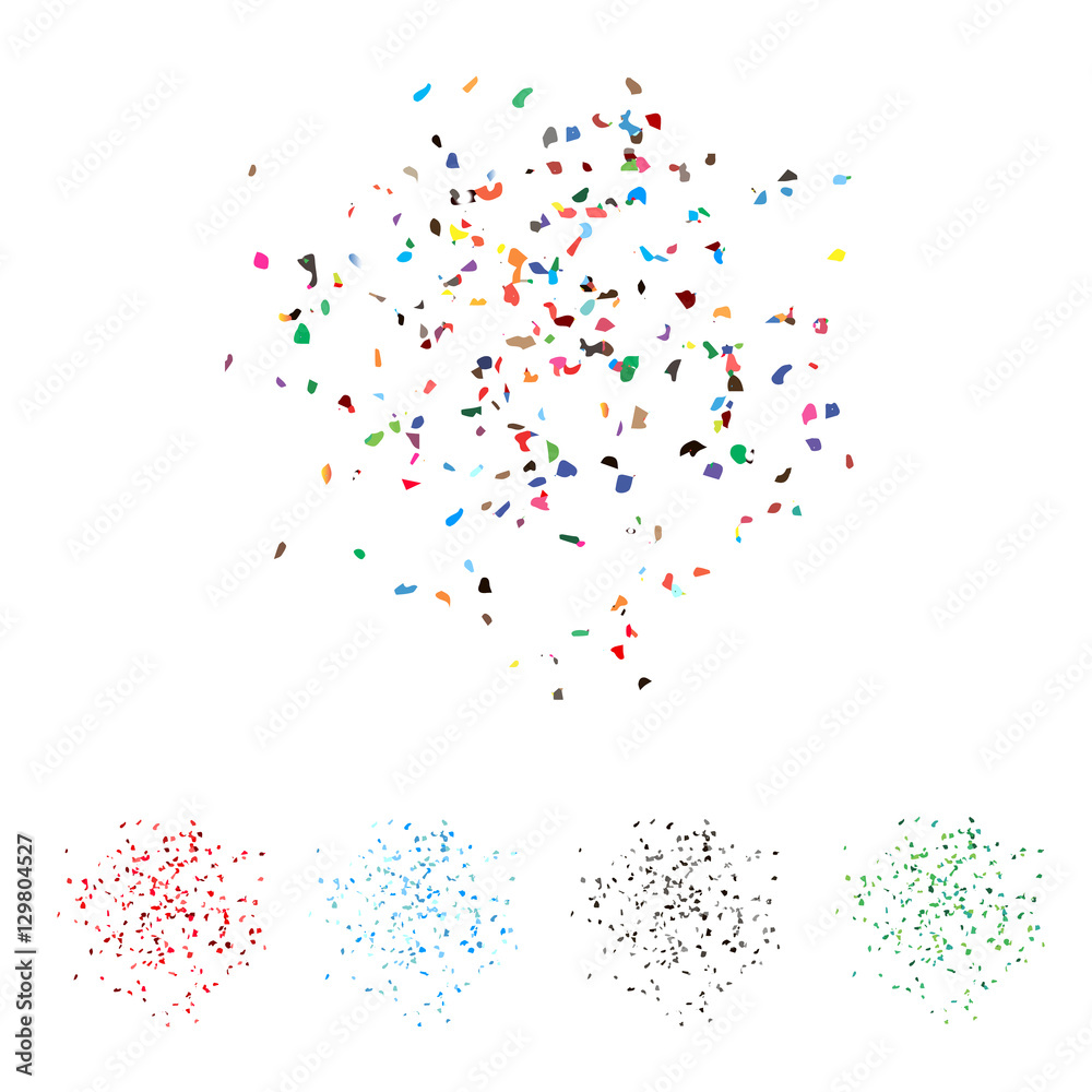 Set of vector textures. Multicolored flakes