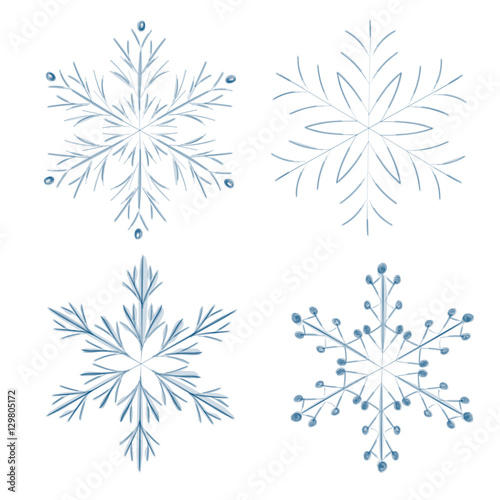 Vector snowflakes. Set of vector snowflakes. Snowflake handmade