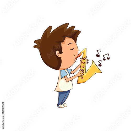 Child playing sax