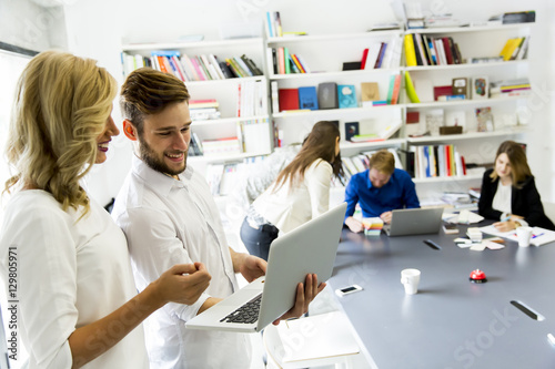 Young business team working in a modern office