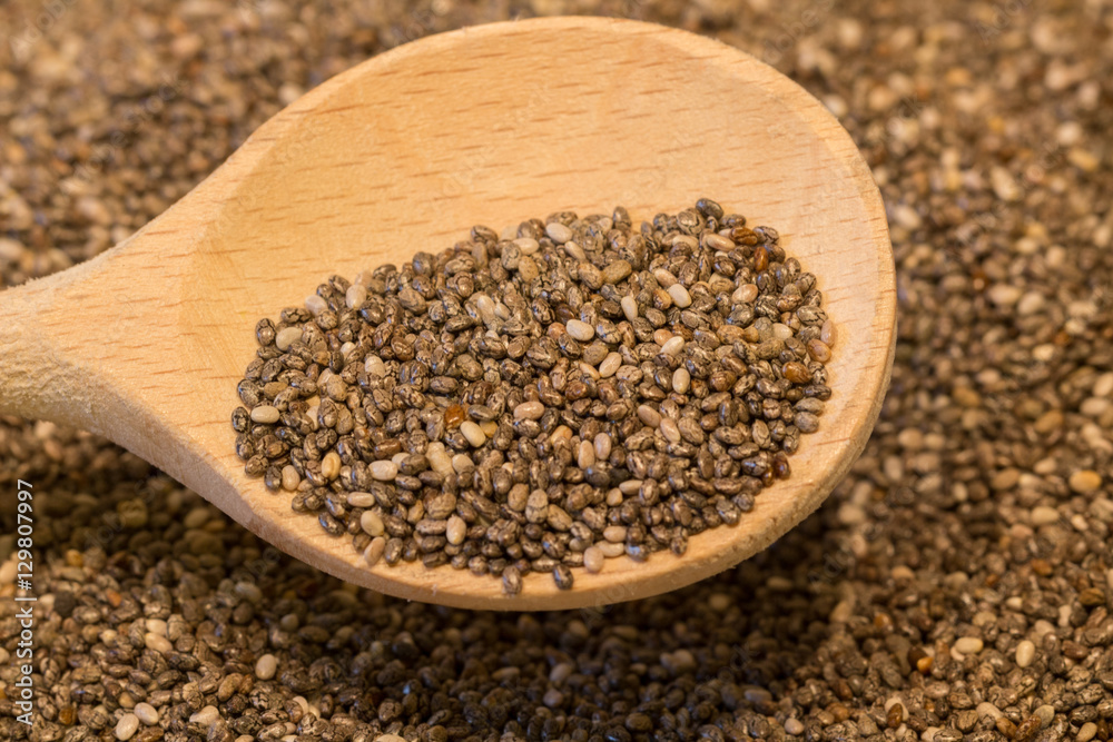 chia with spoon chia with spoon