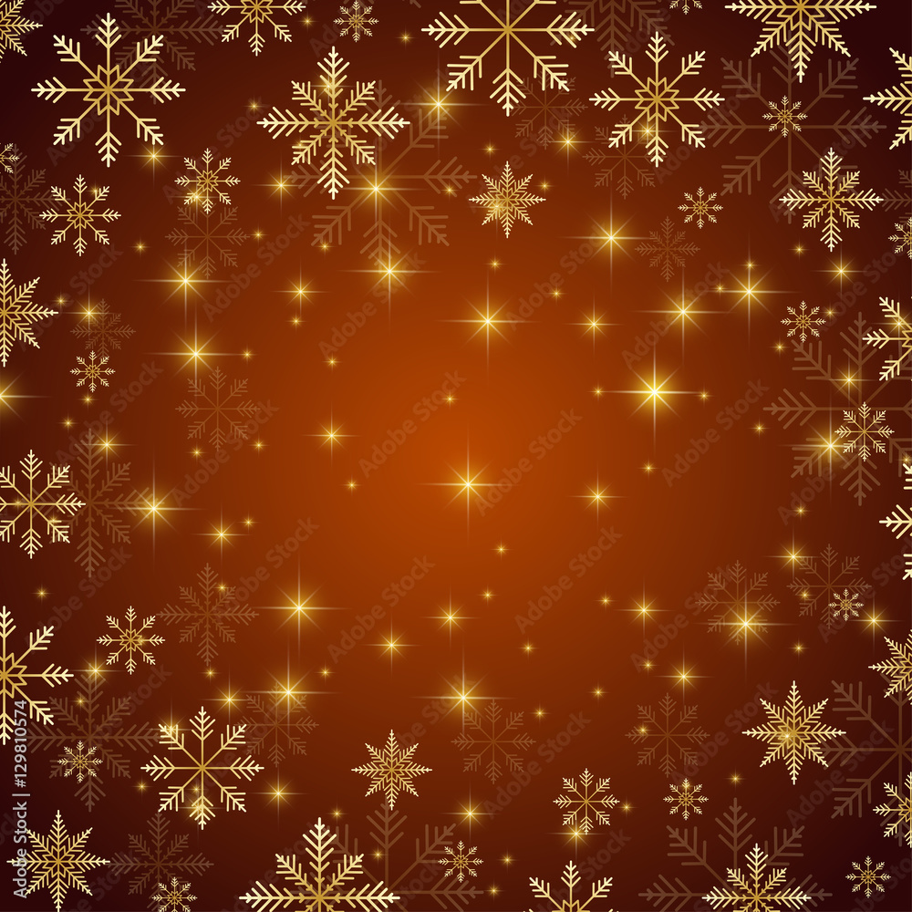 Christmas and Happy New Years background with golden snowflakes. Vector illustration. Christmas and Happy New Years background with golden snowflakes. Vector illustration.