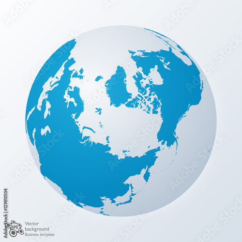 Global Image  Northern Hemisphere  World Map  Earth  Vector Graphic