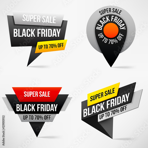 Set of Super Sale Special Offer Map Pin