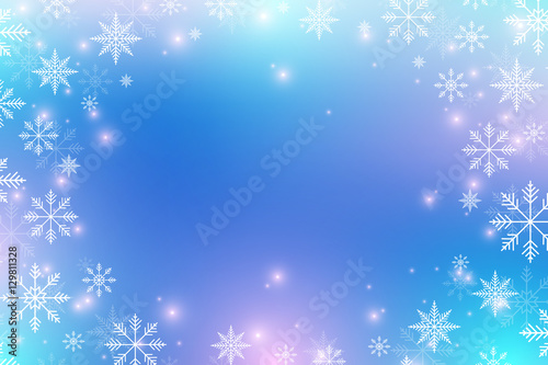 Christmas and Happy New Years background with golden snowflakes. Vector illustration.