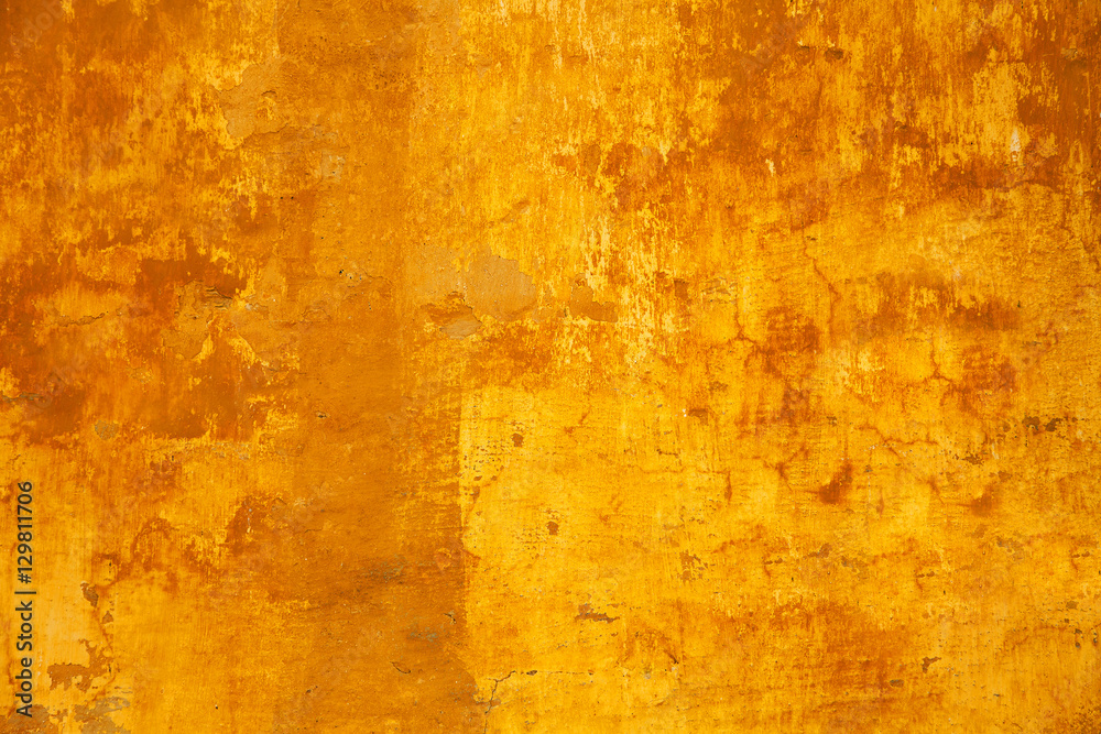 Background texture of the old rough concrete surface yellow. Design basis - Background. Empty space