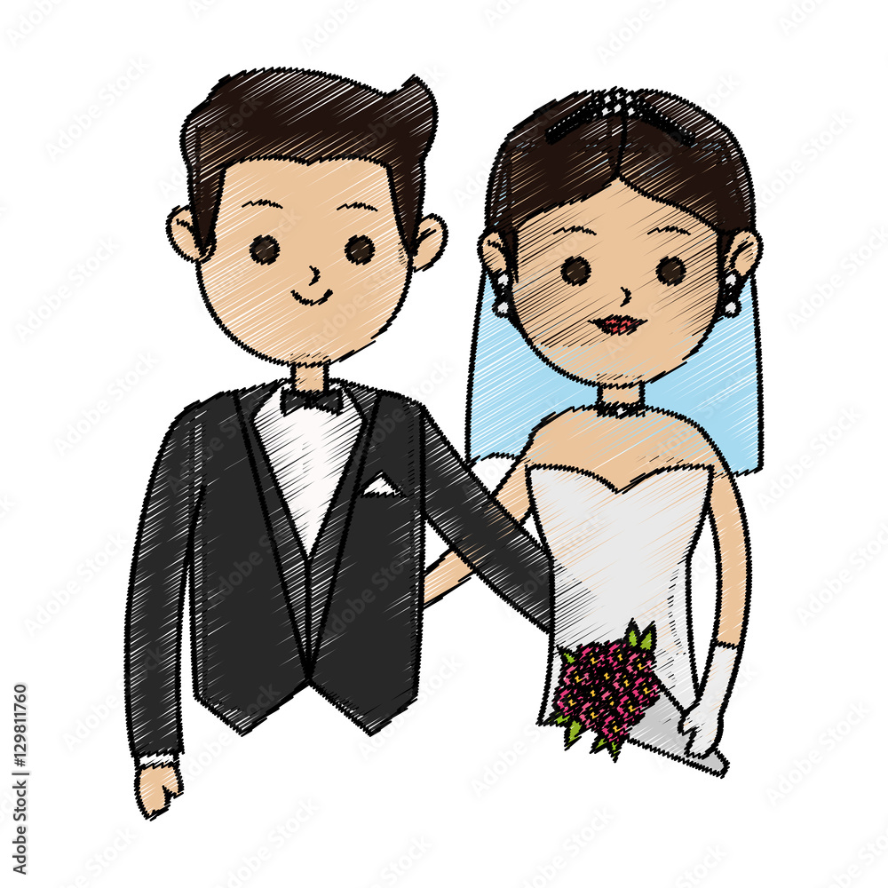 Bride and groom icon. Wedding marriage love and married design. Vector illustration Bride and groom icon. Wedding marriage love and married design. Vector illustration