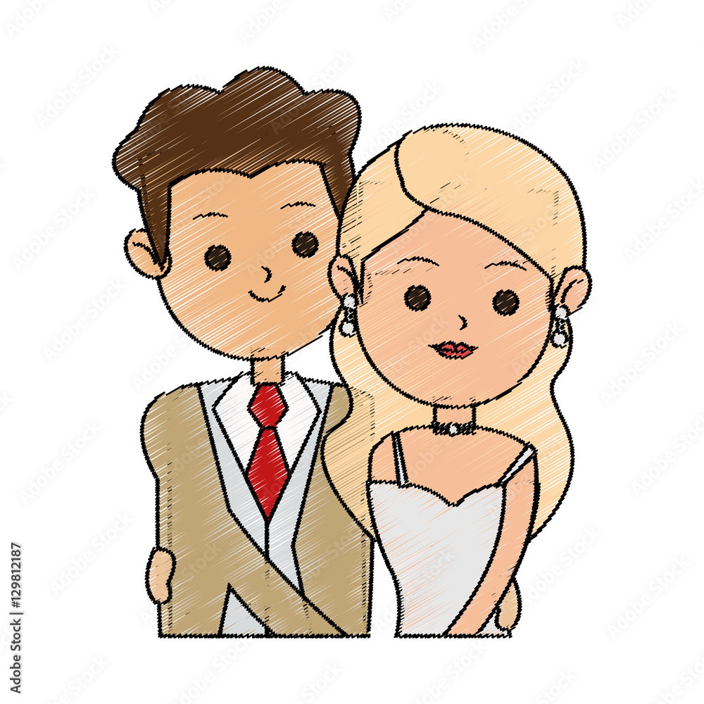 Bride and groom icon. Wedding marriage love and married design. Vector illustration Bride and groom icon. Wedding marriage love and married design. Vector illustration