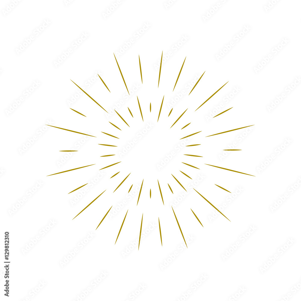Obraz premium Rays radiating from a center. Linear drawing of rays of the sun. Design elements for your projects. Sunburst frame illustration.