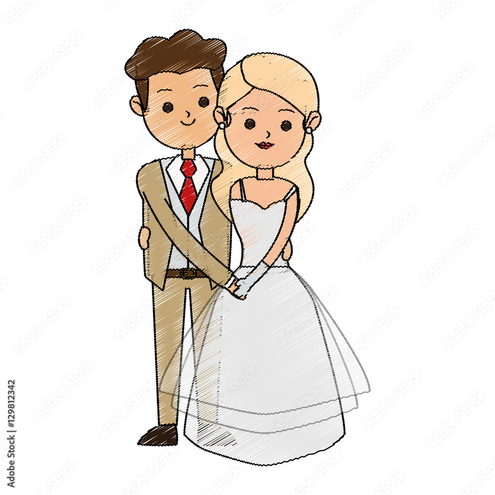Bride and groom icon. Wedding marriage love and married design. Vector illustration Bride and groom icon. Wedding marriage love and married design. Vector illustration