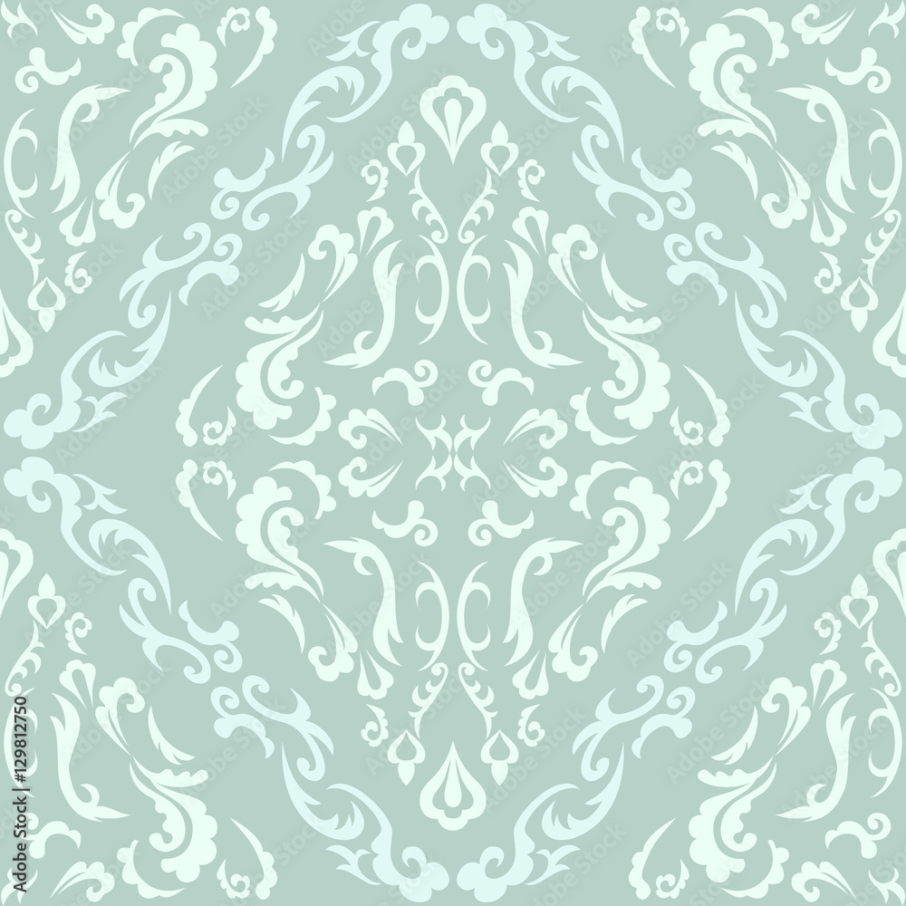 Damask seamless classic pattern. Vintage Baroque delicate vector background. Classic damask ornament for wallpapers, textile, fabric, wrapping, wedding invitation. Exquisite floral baroque template.