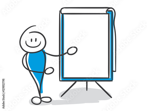 Stick Figure Series Blue / Tafel, Whiteboard, Flipchart, Präsentation