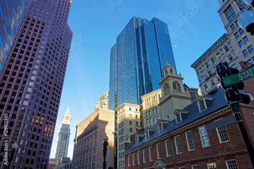 Old State House and Custom House Tower in Boston