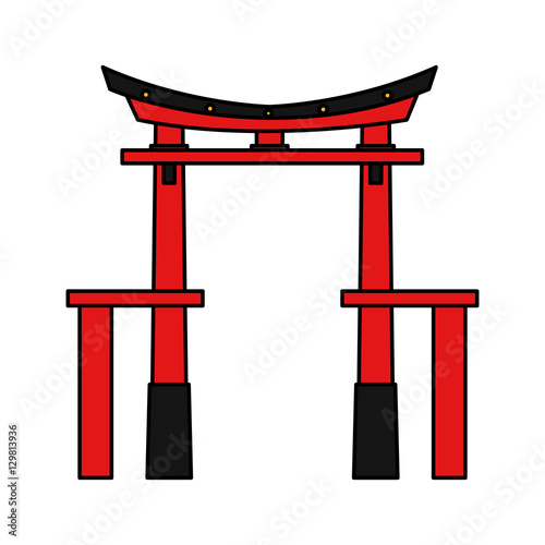 Arch icon. China cultura asia chinese theme. Isolated design. Vector illustration