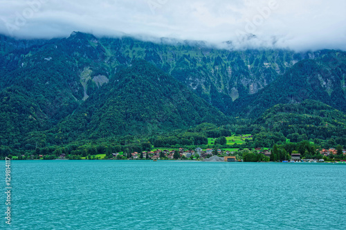 Panorama with Brienz Lake and Brienzer Rothorn mountain Bern Swiss © Roman Babakin