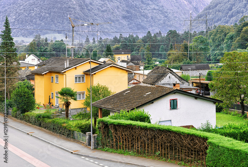 Road in Aurigeno in Ticino of Switzerland photo