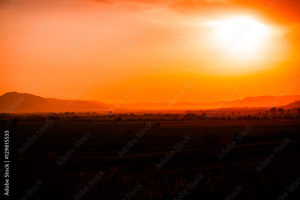 Dramatic sunset clouds