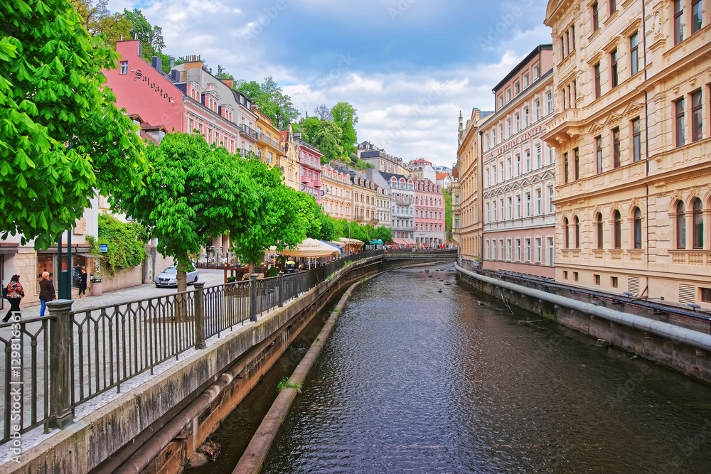 Embankment at the Tepla River in Karlovy Vary
