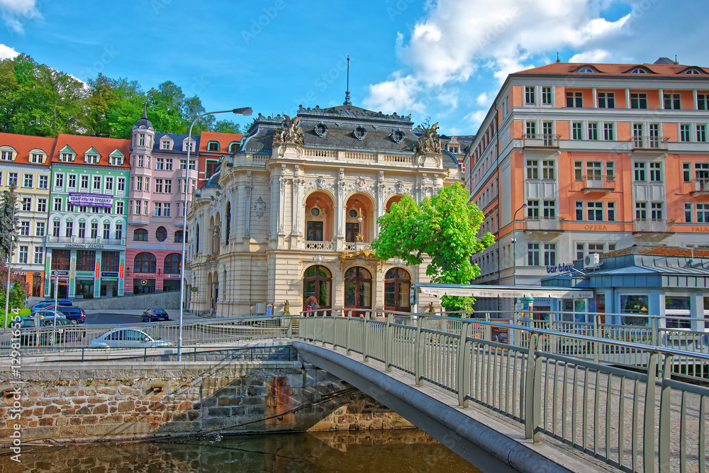 Opera House and Promenade in Karlovy Vary