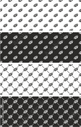 Brass Knuckles or Knuckle Duster Seamless Pattern Set