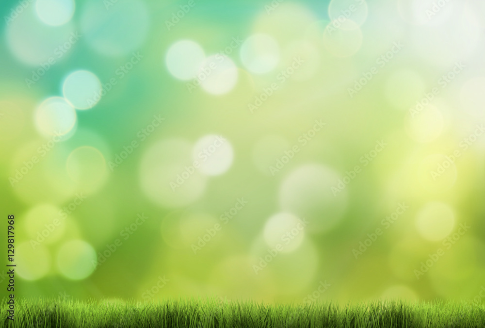 Obraz premium spring background 3d render green grass