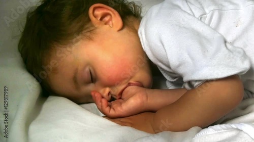 sleeping child, baby sucking thumb, finger