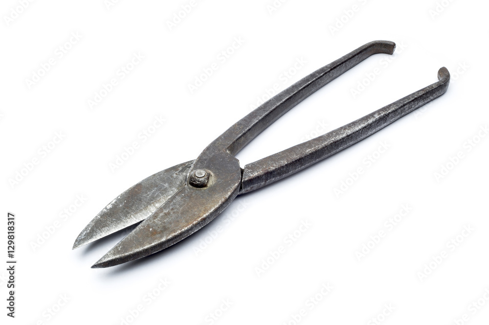 shears for metal on a white background shears for metal on a white background