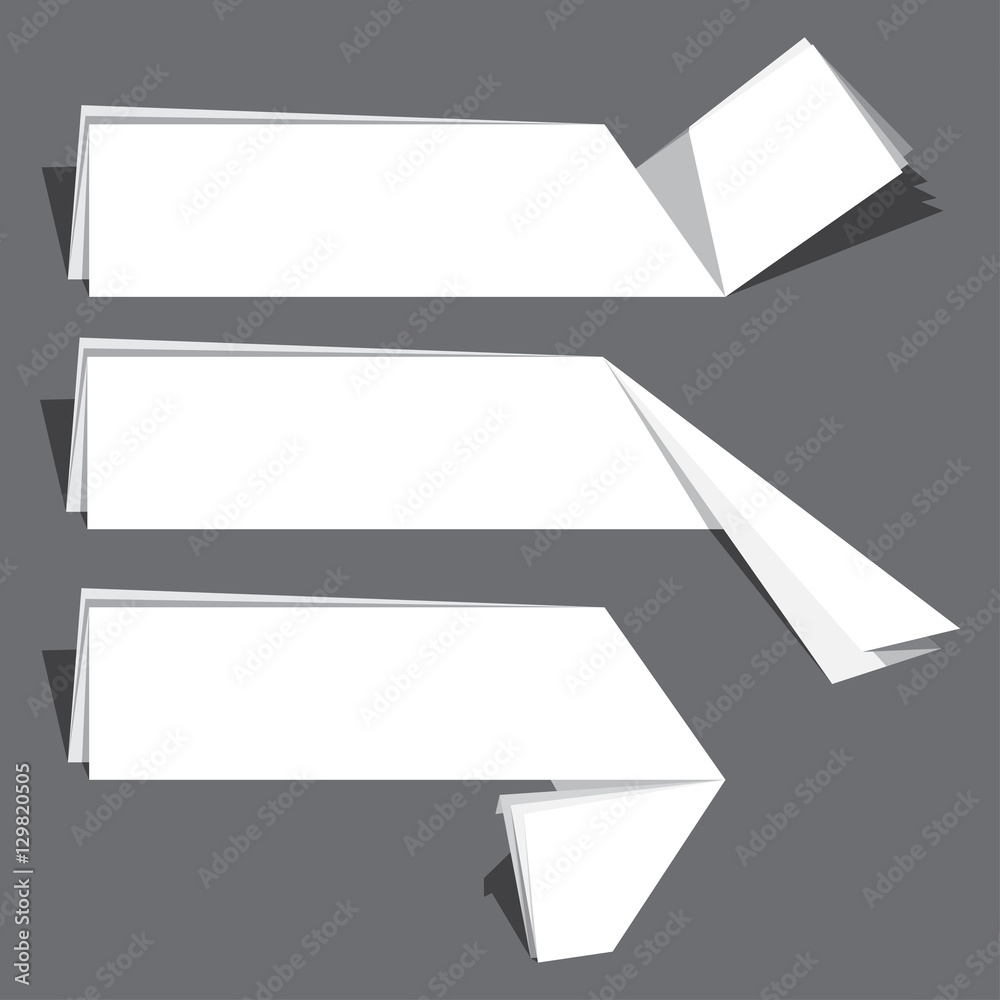 Origami banners. Paper banners set. Vector illustration. Origami banners. Paper banners set. Vector illustration.