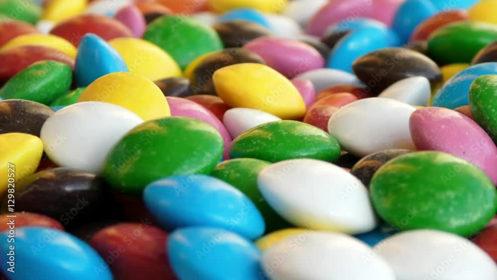 rotating chocolate, colorful candy, lentilky, dragee rotating chocolate, colorful candy, lentilky, dragee