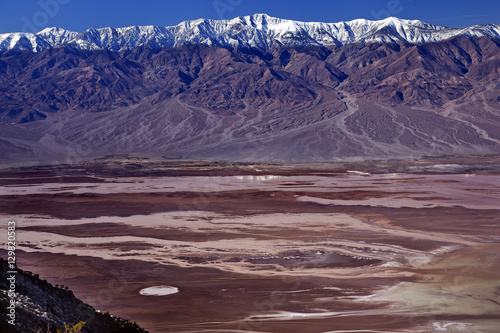 Badwater from Dante View with Panamint Mountains Death Valley Na
