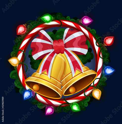 Christmas bells in frame