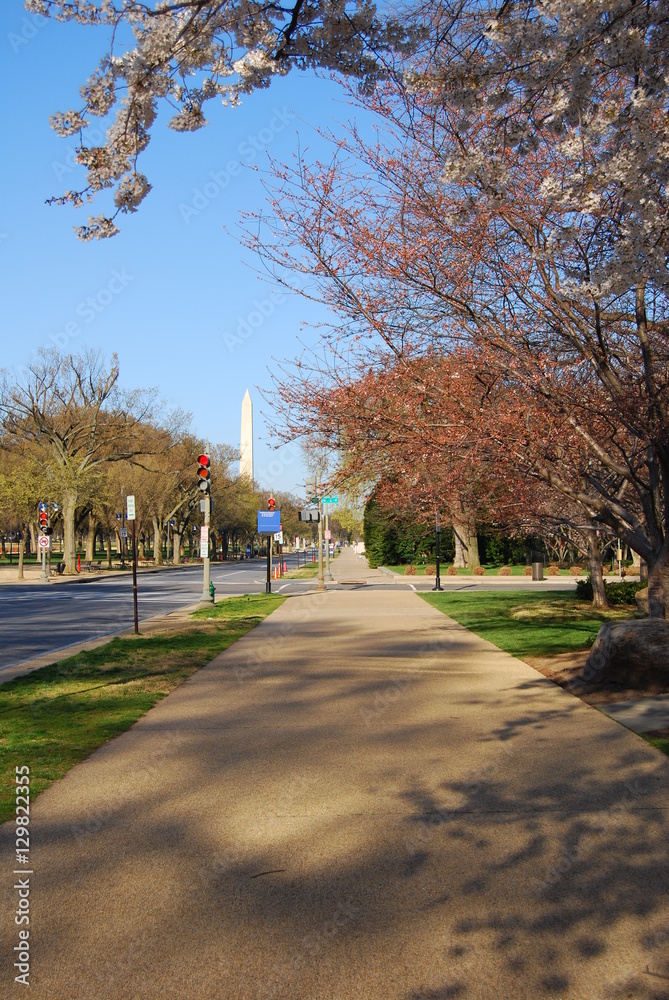 Washington DC - around the mall with view of Washington Monument