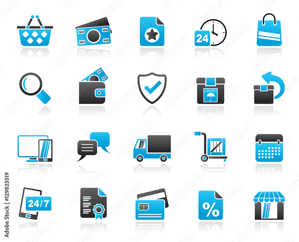 E-commerce and shop icons - vector icon set E-commerce and shop icons - vector icon set