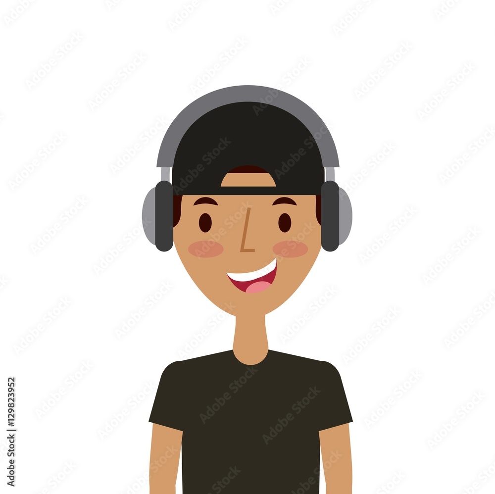 cartoon young man smiling and wearing casual clothes over white background. colorful design. vector illustration cartoon young man smiling and wearing casual clothes over white background. colorful design. vector illustration