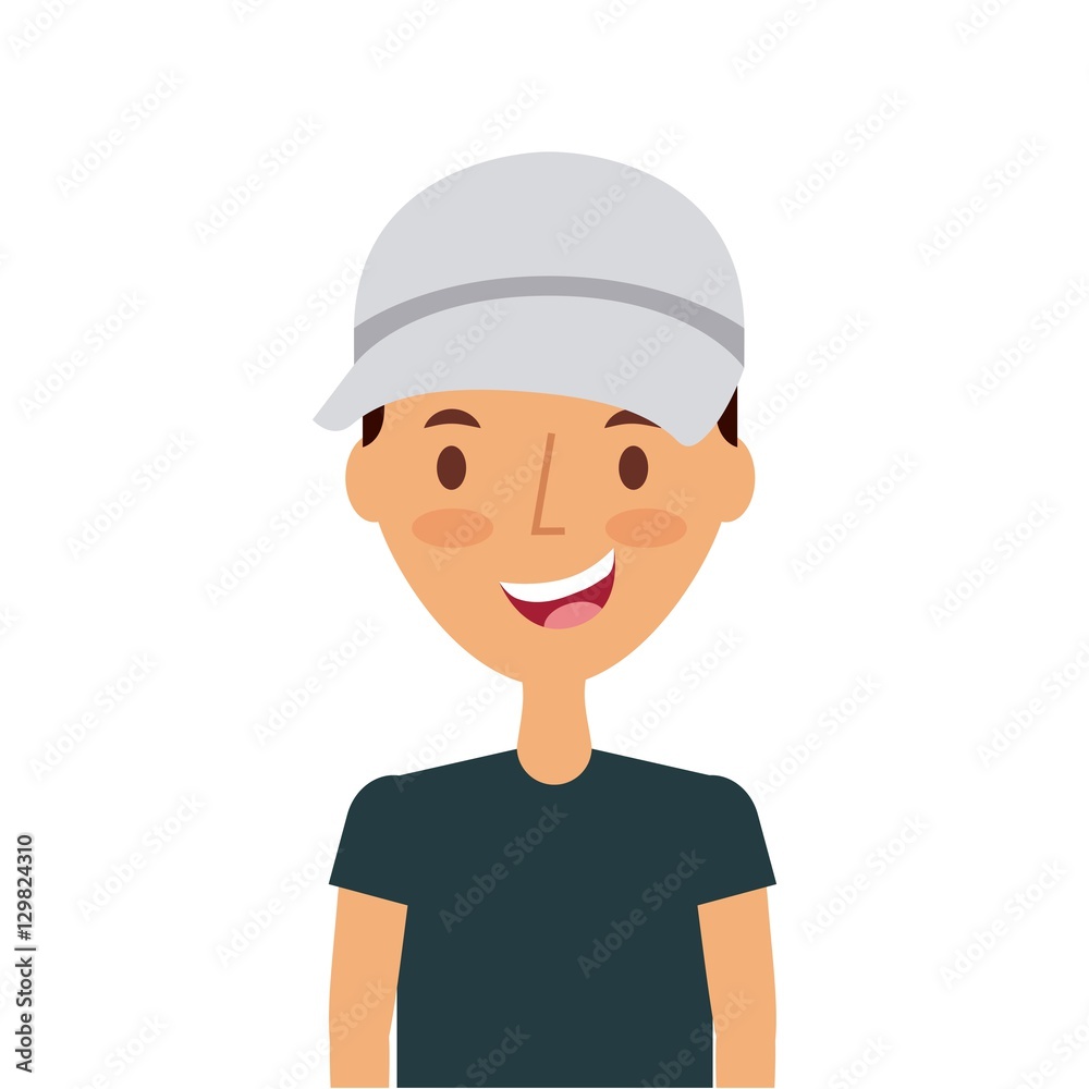 cartoon young man smiling and wearing casual clothes over white background. colorful design. vector illustration cartoon young man smiling and wearing casual clothes over white background. colorful design. vector illustration
